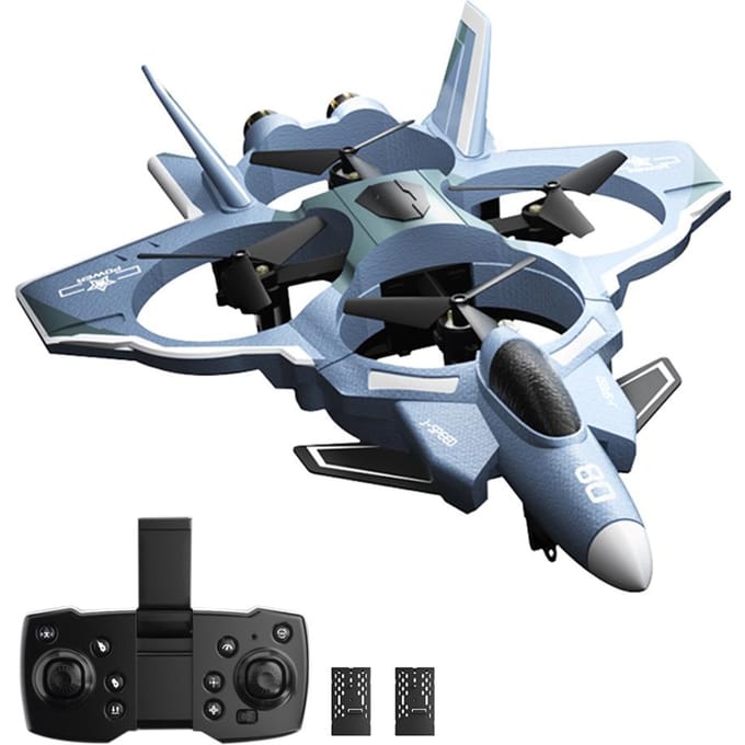 Avion télécommandé, avion télécommandé EPP sans tête 2,4 GHz 8K HD avec geste de maintien d'altitude 2 Battery Without Camera gris foncé