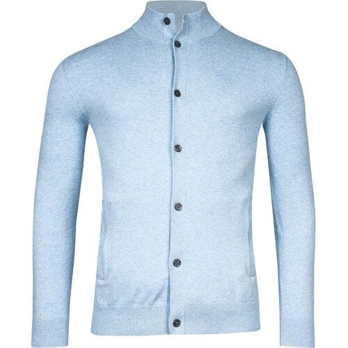 Baileys Vest Pima Cotton Buttons Single Knit Soft Blue / male