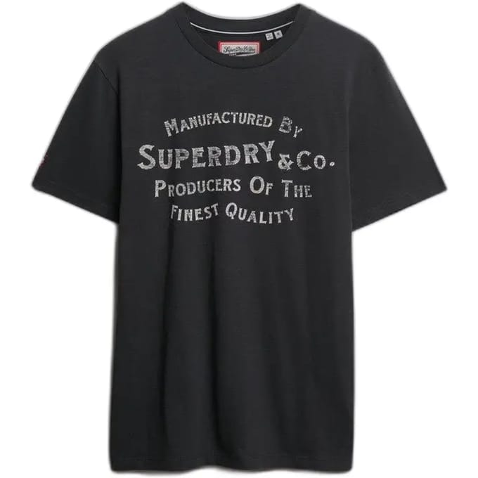 Superdry T-shirt Copper Label Relaxed Tee M1012256a Washed Black Mannen Maat - XL