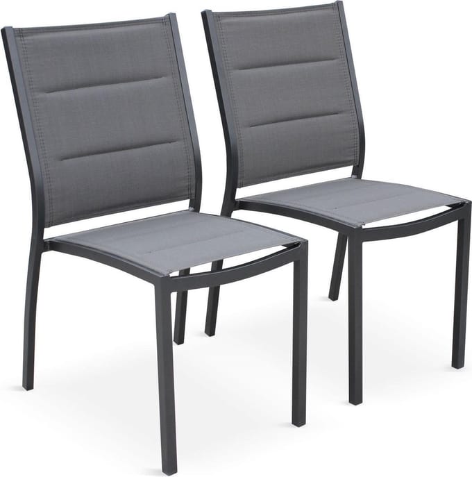 sweeek - Set van 2 stapelbare chicago stoelen van aluminium en textileen