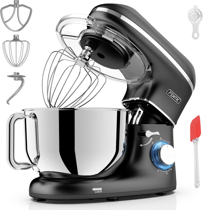 Fentic Keukenmachine – 2000W – Keukenrobot - Foodprocessor - 6,2L Mengkom – Incl. extra Accessoires – Zwart