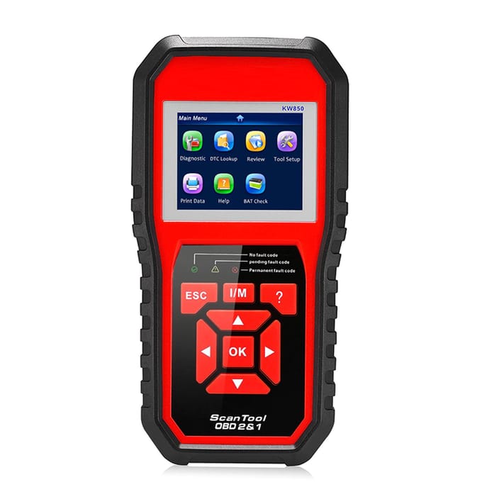 Lecteur de code de scanner OBDII (KW850) Contrôle de diagnostic de voiture professionnel OBDII Anto Scanner rouge