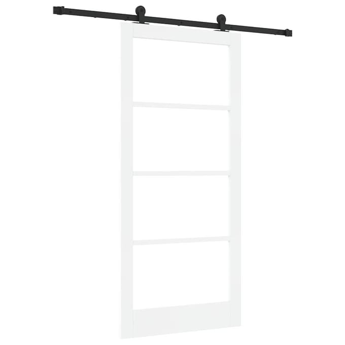 vidaXL - Schuifdeur - ORKDAL - 93 - x - 202 - cm - Massief - grenenhout - en - glas