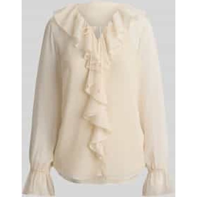 regular fit blouse met kraag met ruches