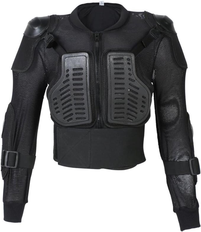 Kinder Bodyprotector - Rugbeschermer Jas - Sport Bescherming - 7-Zone Flexibele Rugprotector - 4 Jaar - Zwart