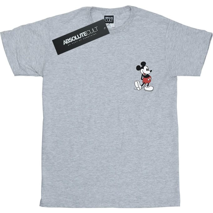 Disney Heren Mickey Mouse Kickin Retro Borst T-shirt (Sportgrijs)