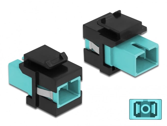 Delock Keystone Module SC Simplex female to SC Simplex female aqua / black