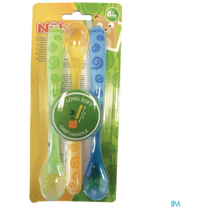Nûby Lepel Met Lange Handgreep - 3stk - 6m+