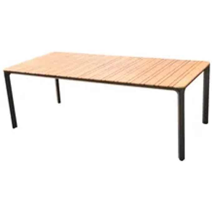 Central Park Lorenzo Tuintafel - Aluminium - Teakhout - 100 X 224 X 75cm