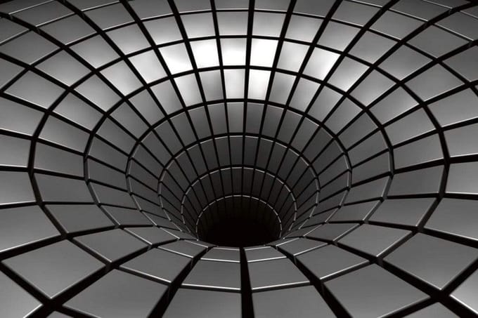 Fotobehang - Silver Hole 375x250cm - Vliesbehang