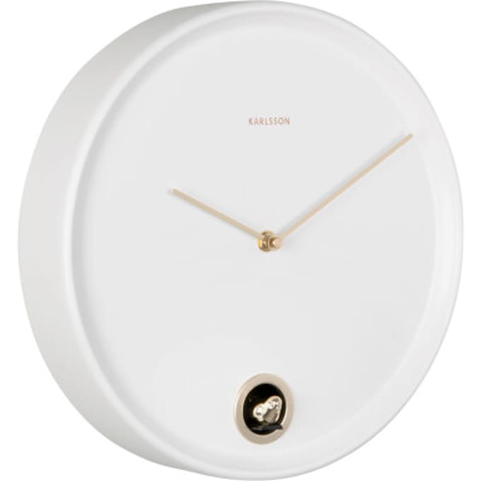 Karlsson Wandklok Esencia Cuckoo - Wit - Ø30cm - Wandklok Modern