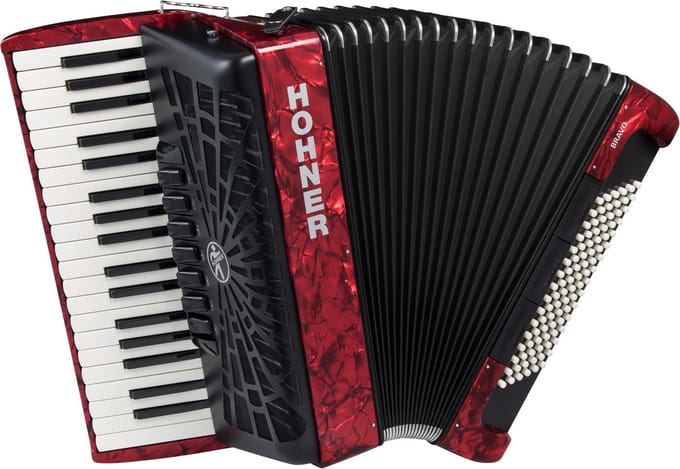 Hohner Bravo III 96 red Silent key - Accordeon