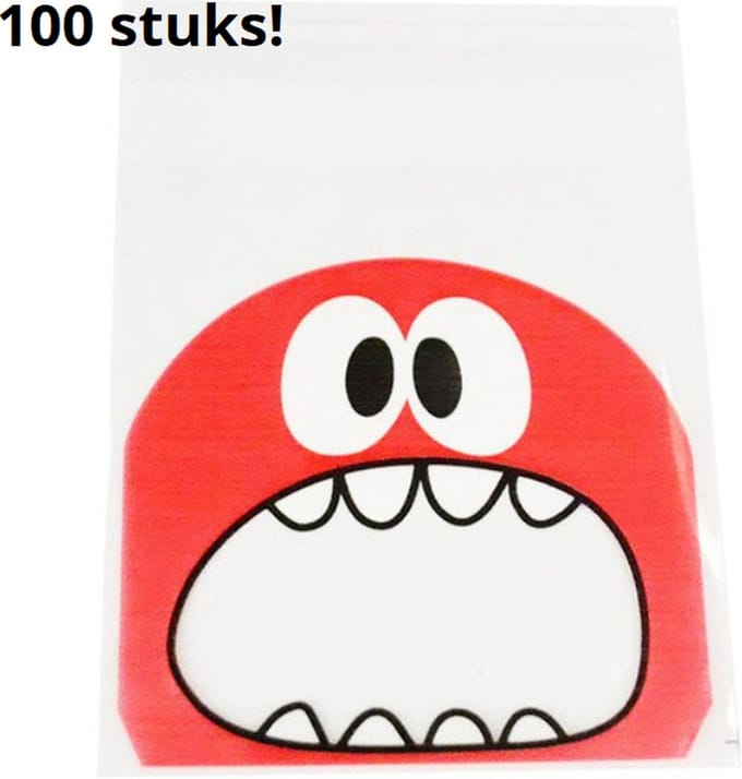 Tanden zakjes 100 st. Rood monstertje