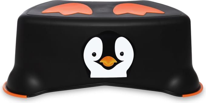 My Carry Potty my step stool opstapje voor kinderen - wit - zwart- oranje - pinguin