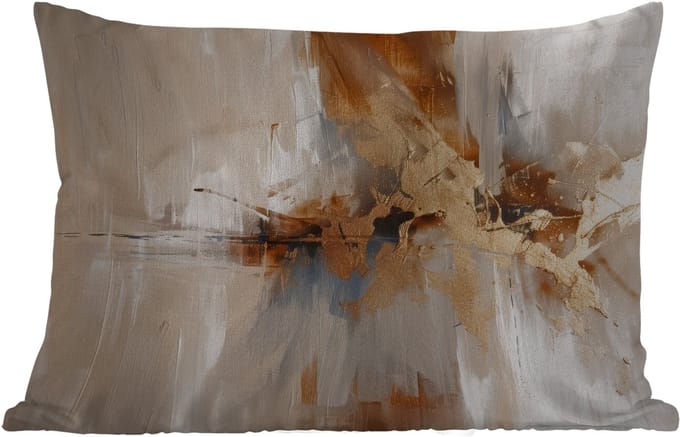 Buitenkussens - Tuin - Modern - Bruin - Abstract - Beige - 50x30 cm