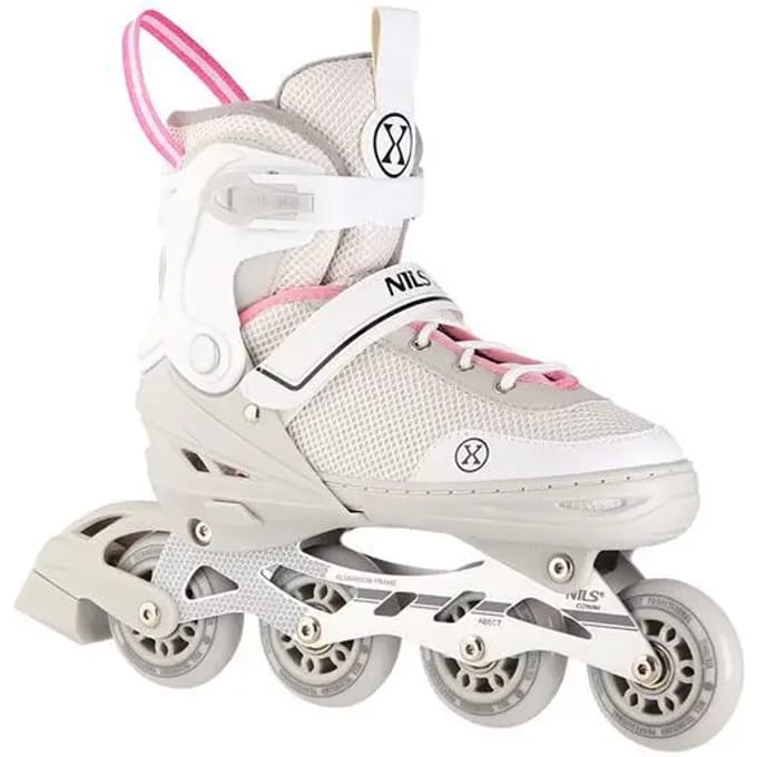 Nils Extreme - 2in1 Skeelers en Schaatsen - Maat: 34-38 Wit/Roze