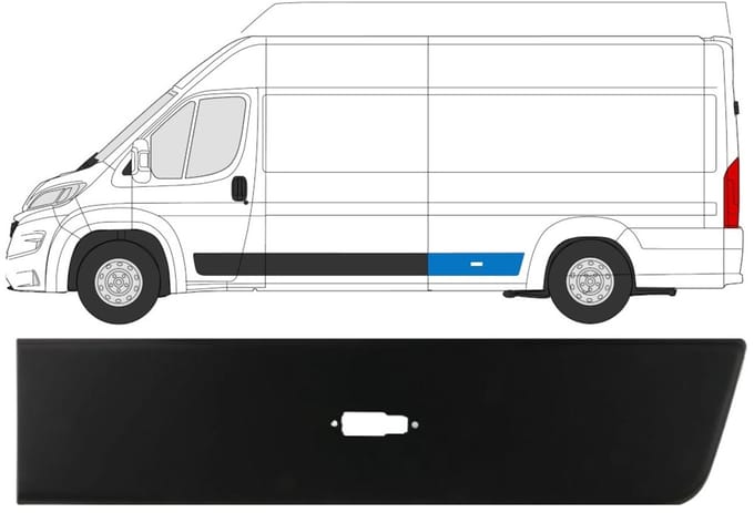 Achterste zijlijst sierlijst voor Peugeot Boxer 2018- / Links