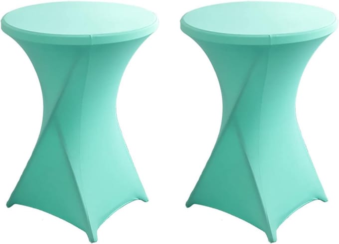 Statafelhoezen Set - Tafelbekleding Elastisch - Feestelijke Decoratie - Onderhoudsvriendelijk Sneldrogend - Ø 60-80 cm - Wit