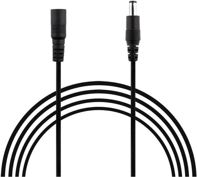 Verlengsnoer - Stroomkabel Adapter - LED Verlichting - 5.5 x 2.1mm Connector - 2 Meter - Zwart