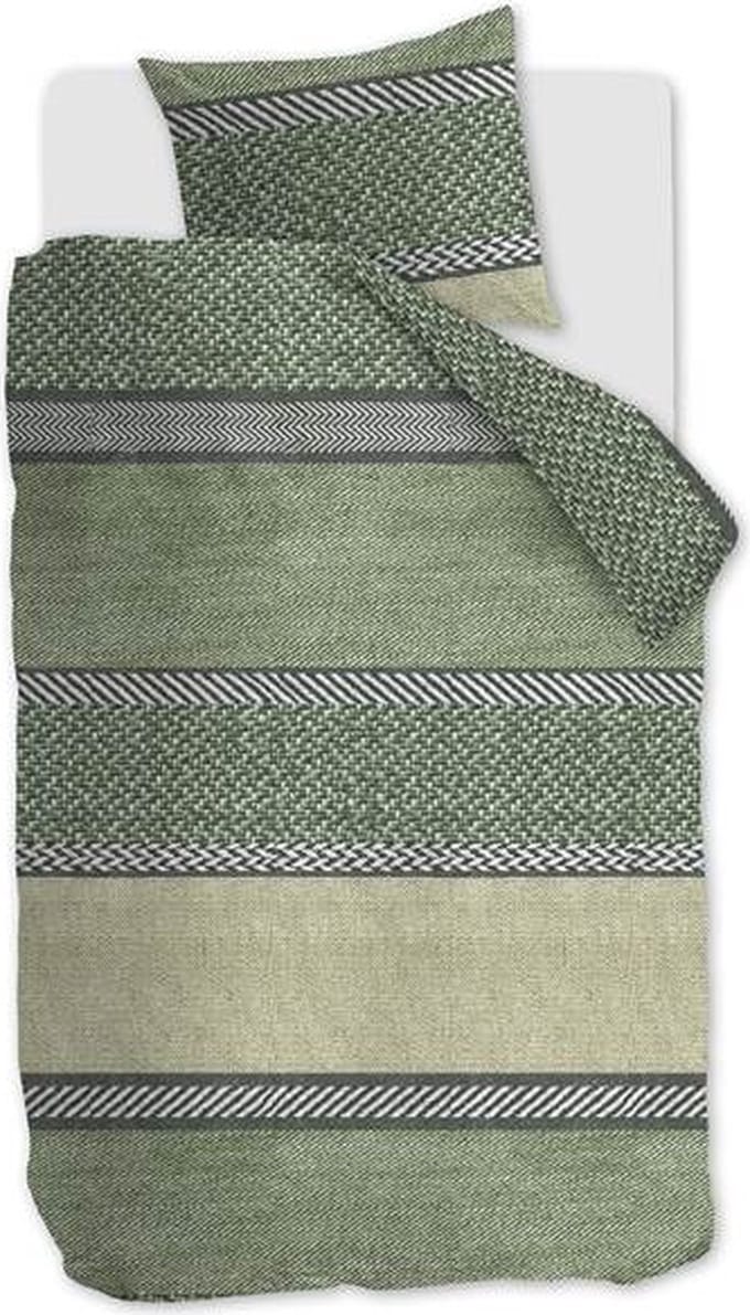 Snoozing Doreen - Flanel - Dekbedovertrek - Eenpersoons - 140x200/220 cm - Groen