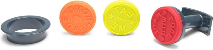Patisse Koekjesstempel 5 Cm Siliconen Rood/oranje/geel 5-delig