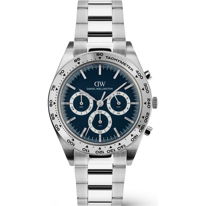 Daniel Wellington DW Watch Iconic Tachymeter 3-Link Arctic Silver 42mm