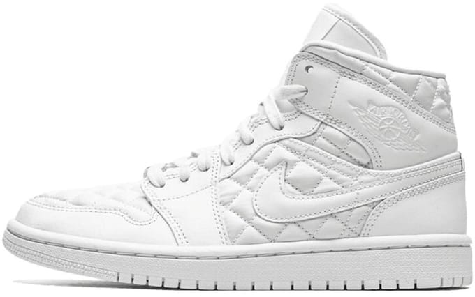 Air Jordan 1 Mid Quilted White (W) - Maat 36.5