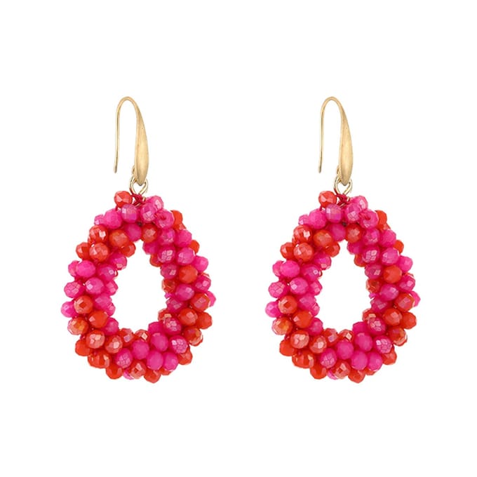 Oorbellen Crystal Summer Glow - Fuschia Mix