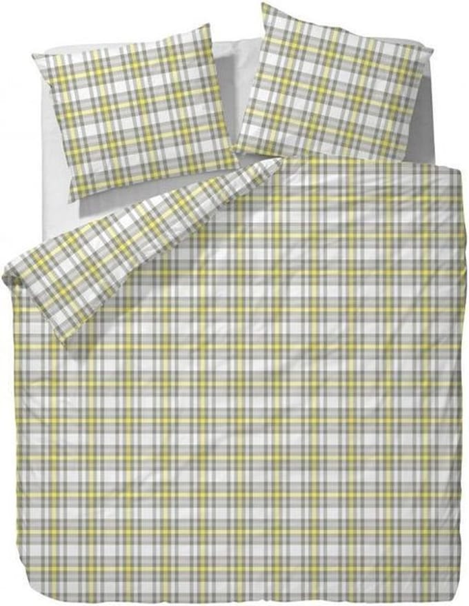 Marc O'Polo Sunrise Check Dekbedovertrek - 150x210 + 50x60 cm - White