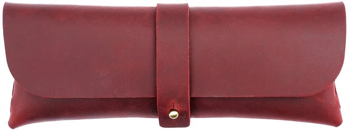 Leren Etui van Top-Grain Rundleer – Voor 20+ Pennen – Minimalistisch Design - Rood