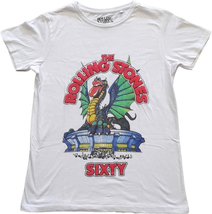 The Rolling Stones - Sixty Stadium Dragon Dames T-shirt - L - Wit