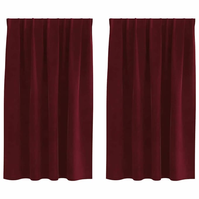 vidaXL - Gordijnen - 2 - st - Wijnrood - 140 - x - 140 - cm - fluweel