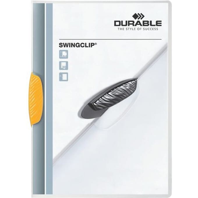 Klemmap Durable Swingclip 30 vellen geel