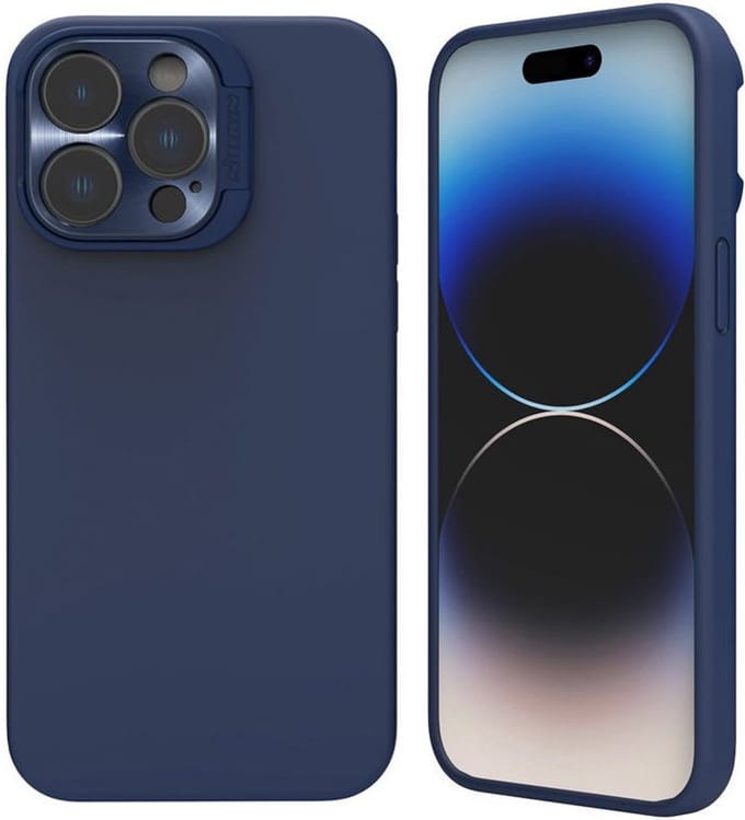 Nillkin Lens Wing iPhone 14 Pro Hoesje Siliconen met MagSafe Blauw