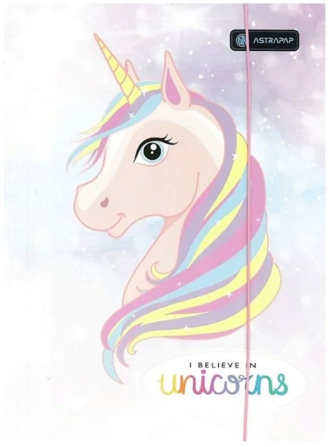 Astra A4 Kaart met Elastiek - Unicorn Design