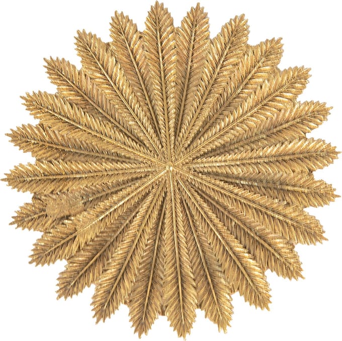 Clayre & Eef Decoratie schaal Ø 20x2 cm Goudkleurig Polyresin Takken
