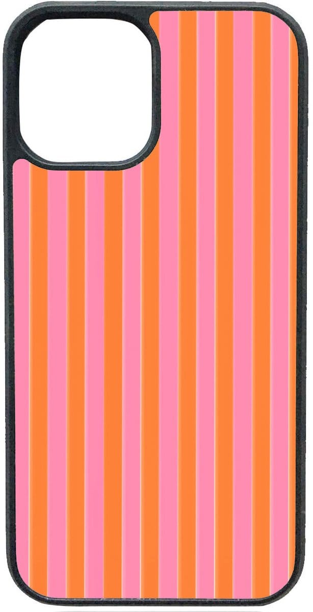 Telefoonhoesje - ROZE ORANJE GESTREEPT - Iphone 17