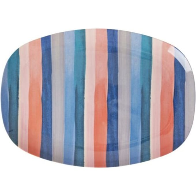 Rice melamine bord vierkant n.y. stripes