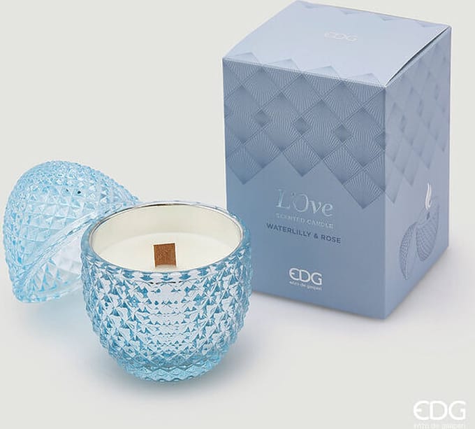 EDG - Enzo De Gasperi - Geurkaars Blauw Waterlily & Rose D8 - Glas - Pasen