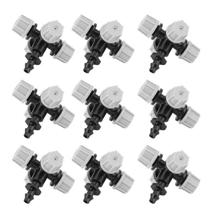 20 stuks kruissproeiers met weerhaakconnector, tuinirrigatieaccessoires, fittingen white