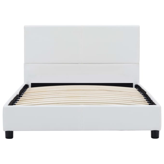 vidaXL - Bedframe - kunstleer - wit - 90x200 - cm
