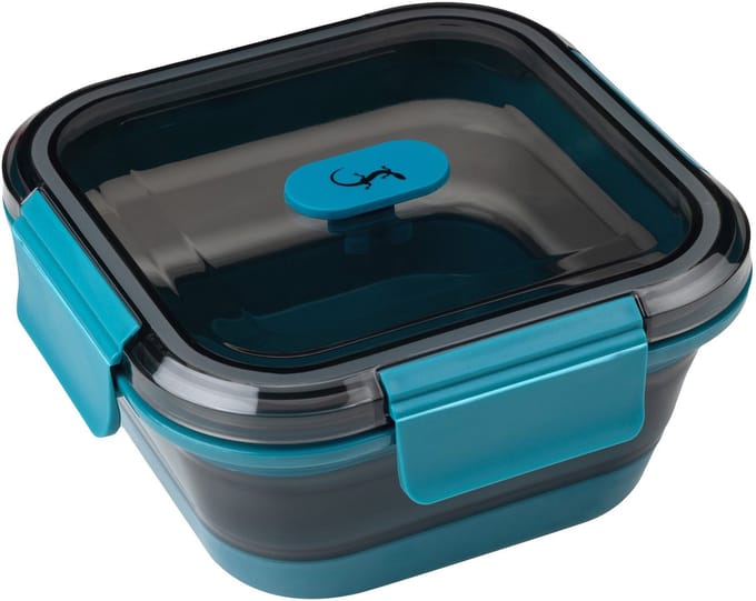 Lurch Up&Down vouwbare lunchbox vierkant uit silicone/PP petrol 700ml