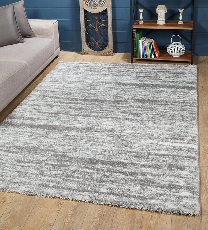 EIK - Creme-Grijs - 140x200cm - Hoogpolig vloerkleed