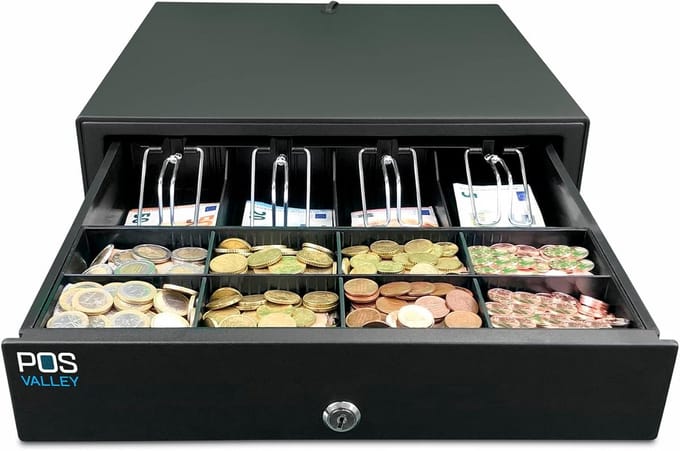 Kassalade Elektrisch met Automatische Opening & Bonprinter - 35x40 cm - Zwart