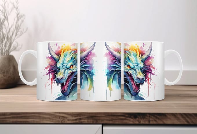 Auqarel koffiemok Draak 2