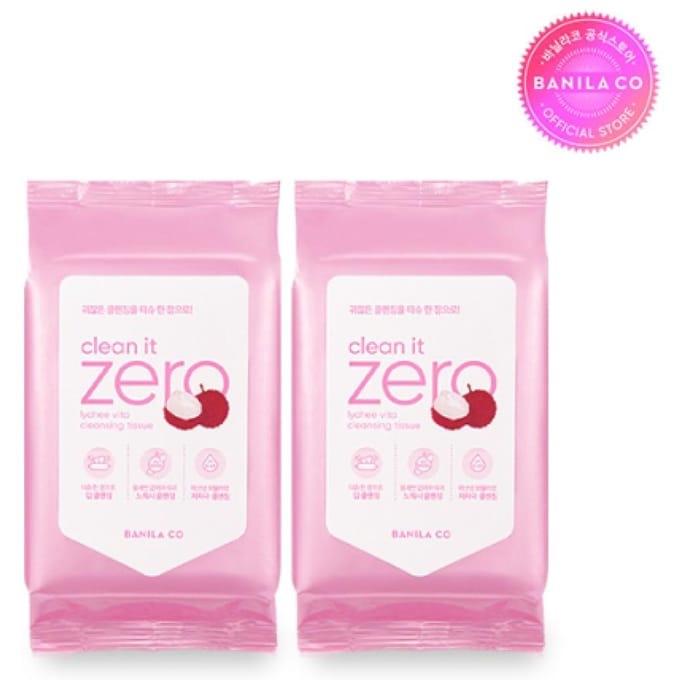 Banilaco [2 pak] Clean It Zero Rich vIta Make-up Remover Doekjes 30 Stuks FREE pink