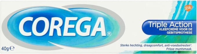 3x Corega Kleefcrème Triple Action Kunstgebitverzorging 40 gr