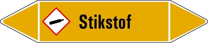 Stikstof leidingmarkering op vel 126 x 26 mm - 5 per vel