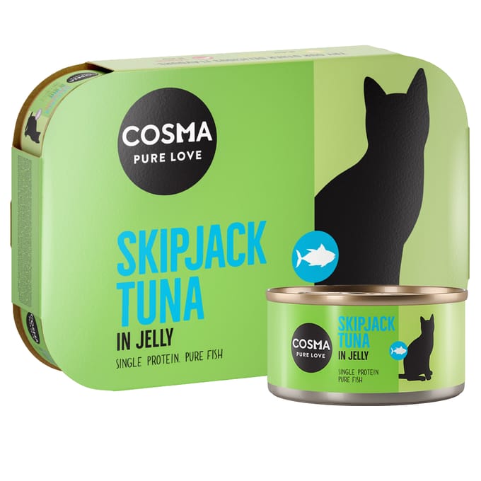 6x170g Skipjack Tonijn in Gelei Cosma Original Kattenvoer
