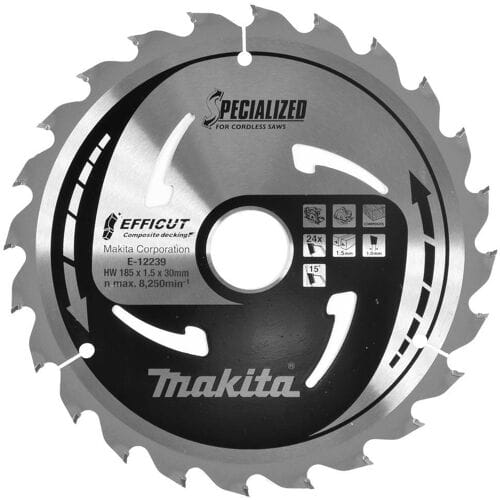 Makita EFFICUT E-12239 E-12239 Cirkelzaagblad 185 x 30 x 1.5 mm Aantal tanden: 24 1 stuk(s)
